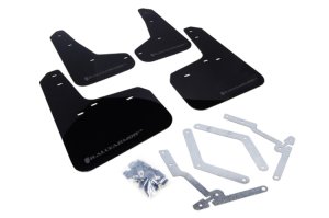 Ford Focus ST Mud Flap - Front + Rear - Rally Armor - UR Black Flap/Grey Logo - Black with Grey Logo - `12-`19